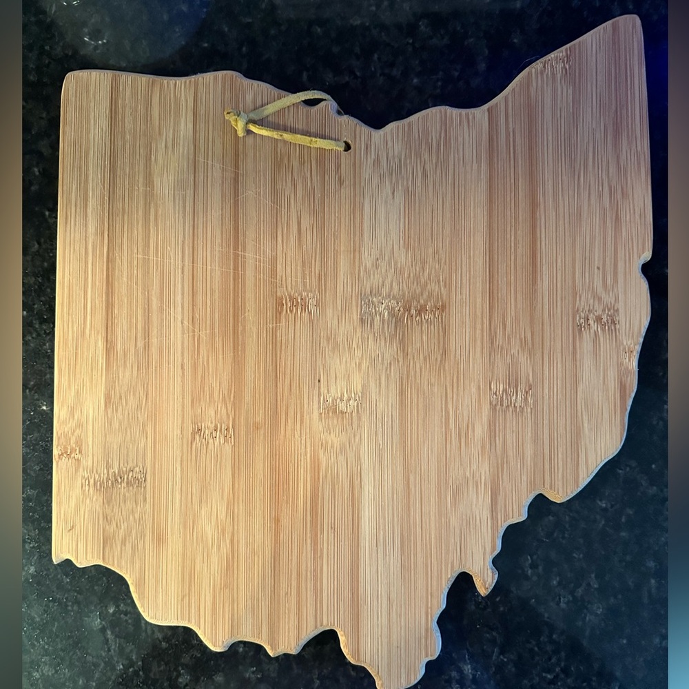 Ohio Shaped Bamboo Cutting Board